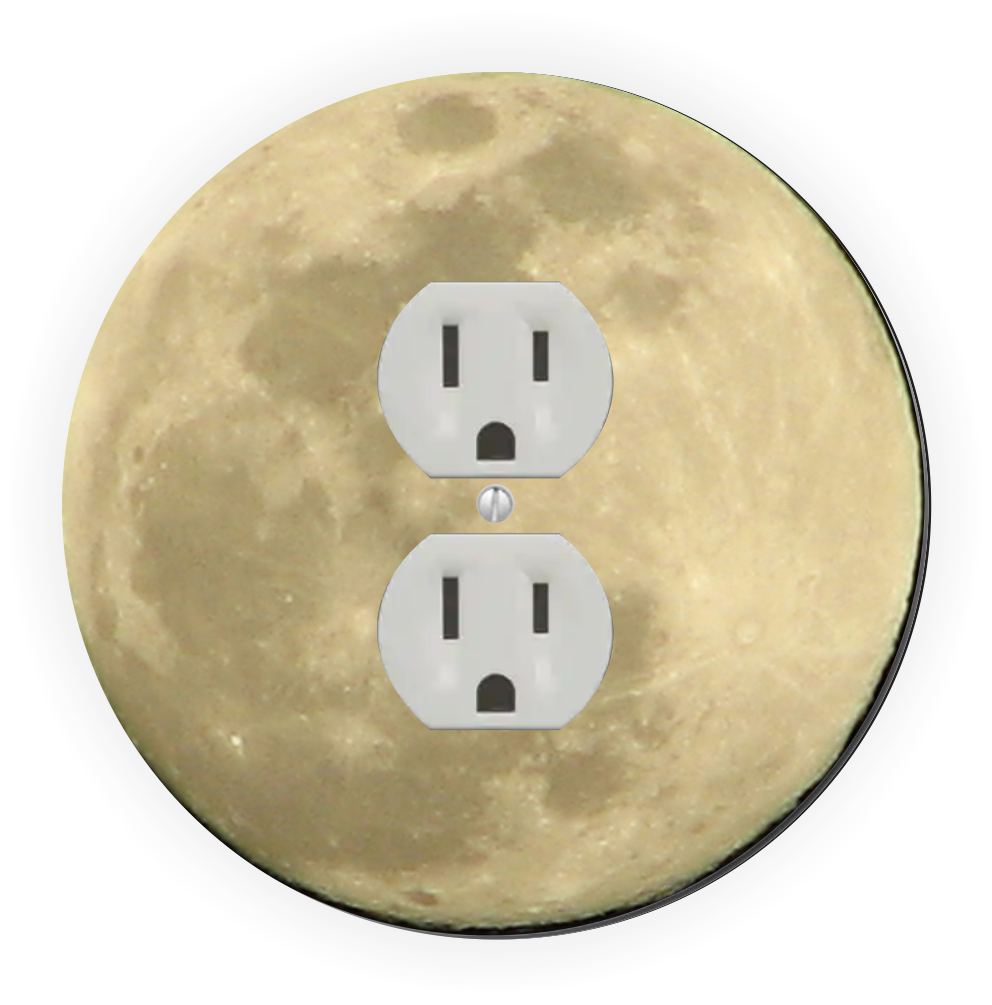 Sam Sandor - Moon Design - Round Light Switch Plate Cover - Outlet Cover