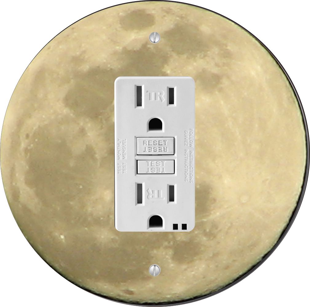 Sam Sandor - Moon Design - Round Light Switch Plate Cover - GFI