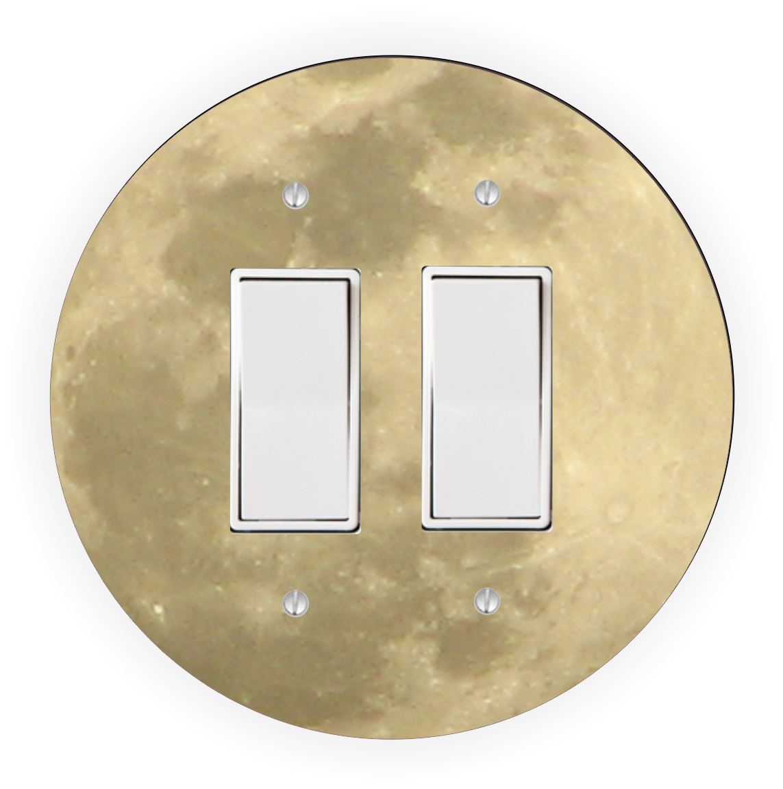 Sam Sandor - Moon Design - Round Light Switch Plate Cover - Single Rocker