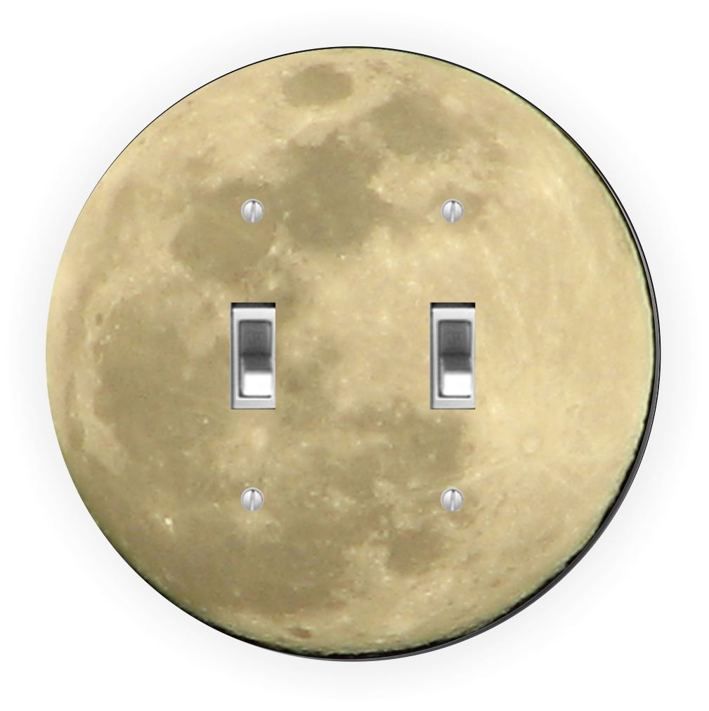 Sam Sandor - Moon Design - Round Light Switch Plate Cover - Double Toggle