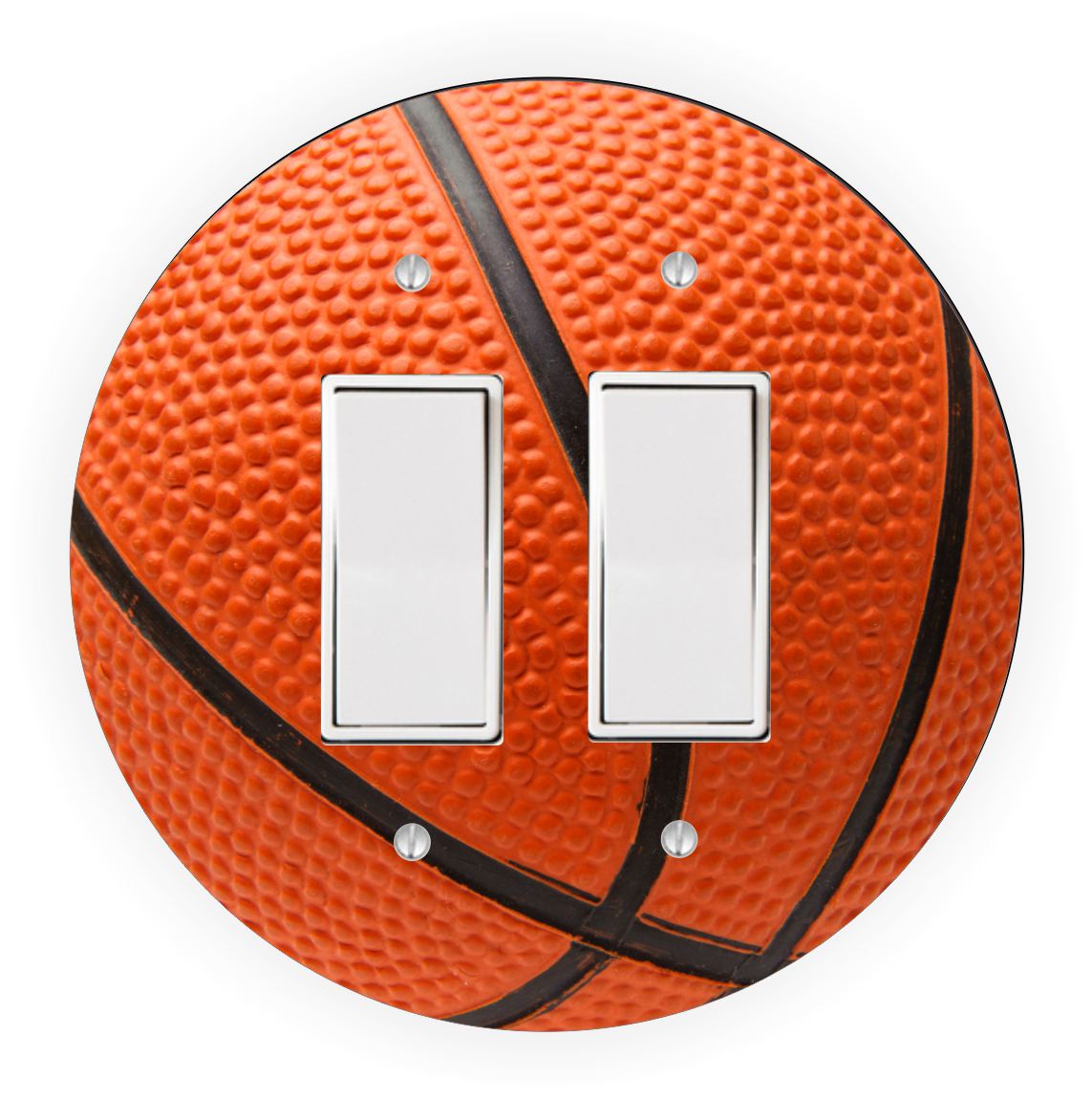 Sam Sandor - Basketball Design - Round Light Switch Plate Cover - Double Rocker