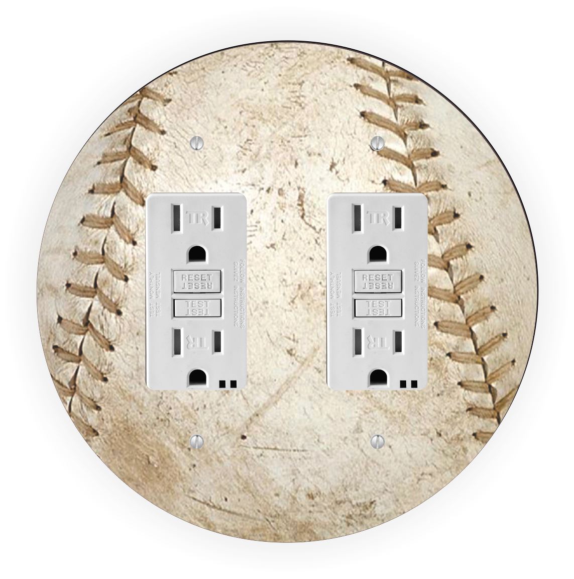 Sam Sandor - Volleyball Design - Round Light Switch Plate Cover - Double GFI