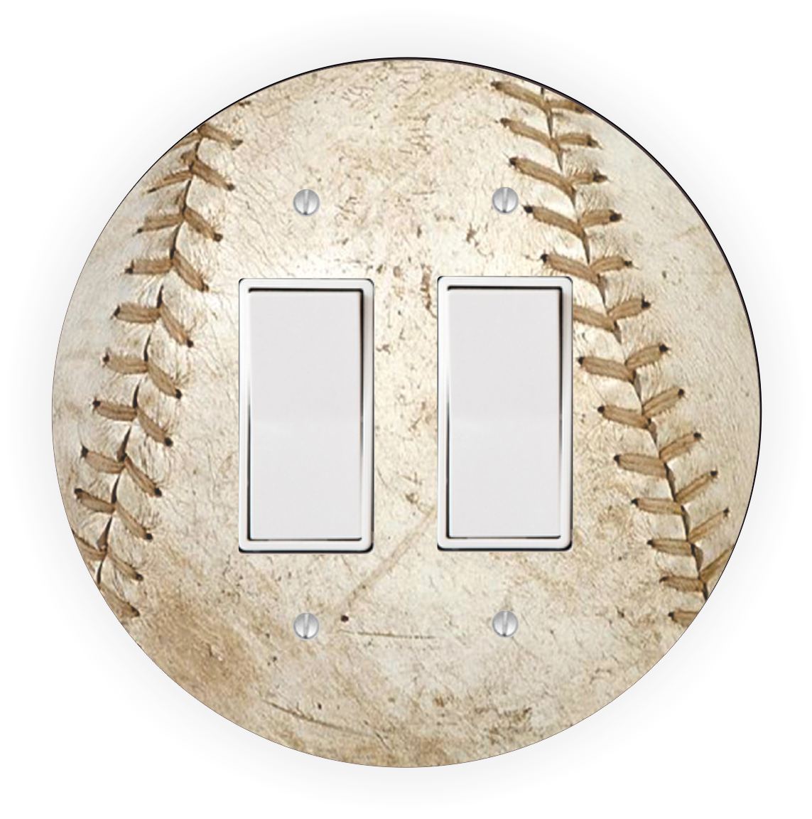 Sam Sandor - Volleyball Design - Round Light Switch Plate Cover - Double Rocker