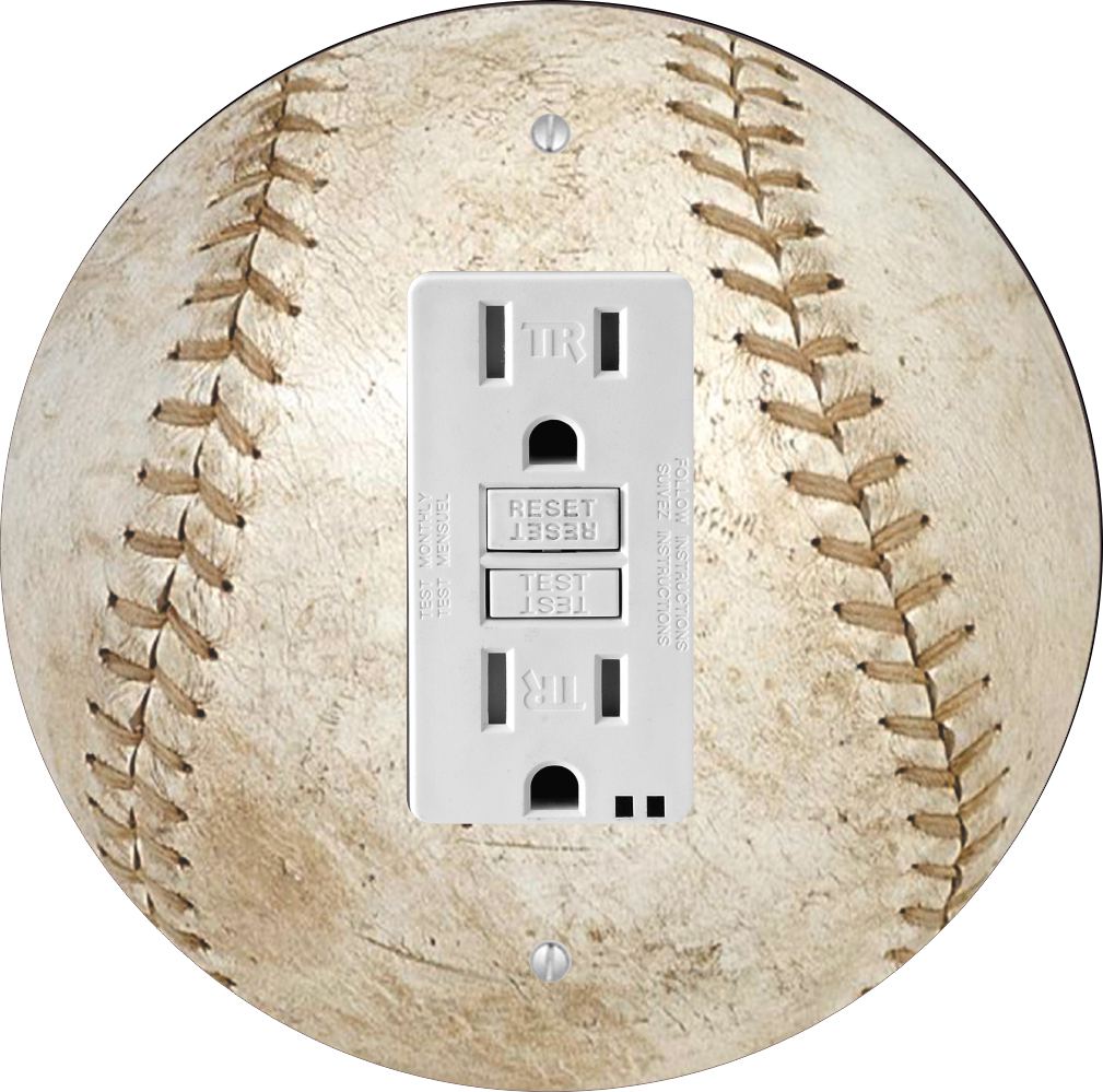 Sam Sandor - Volleyball Design - Round Light Switch Plate Cover - GFI