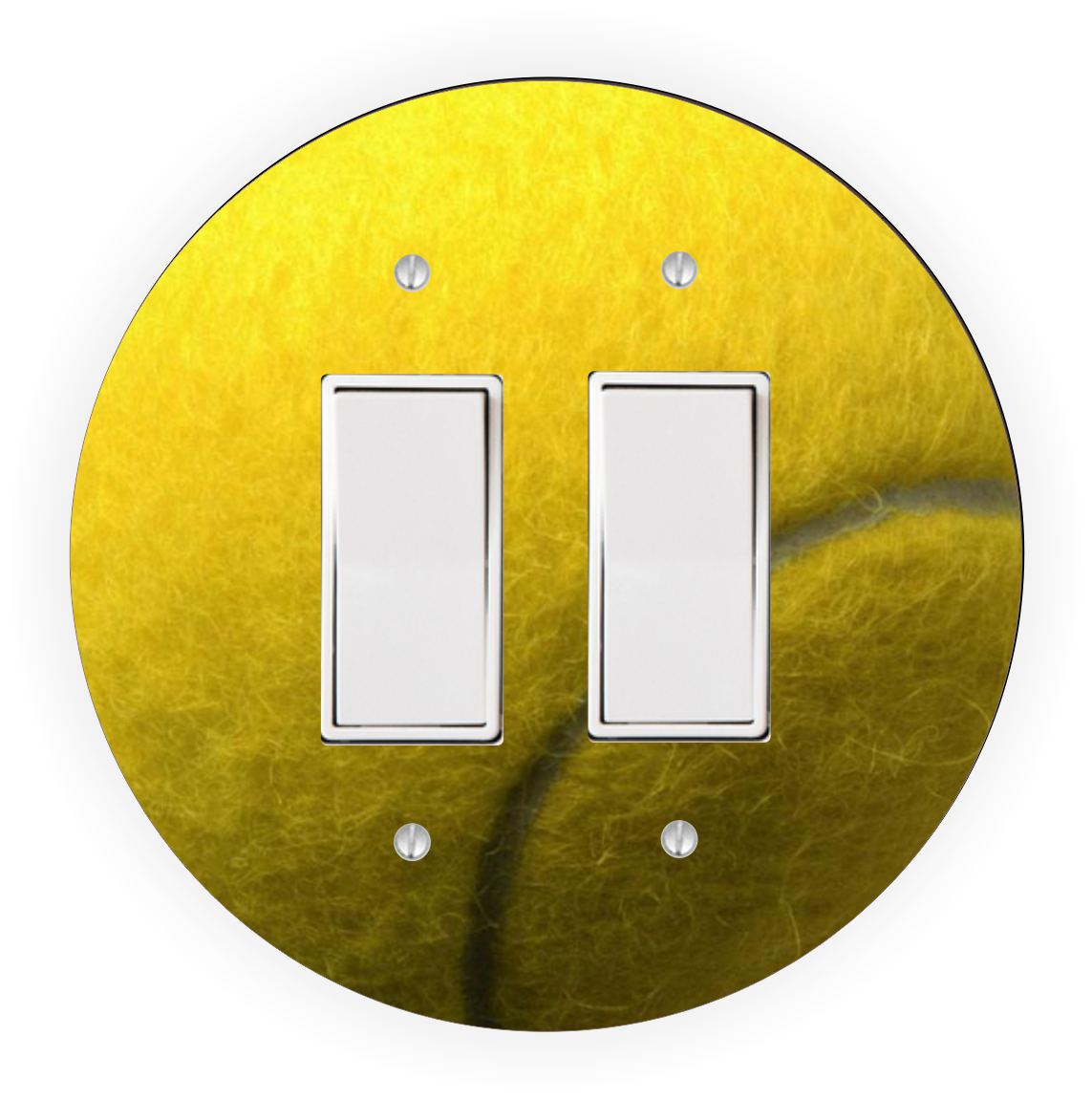 Sam Sandor - Tennis Ball Design - Round Light Switch Plate Cover - Single Rocker