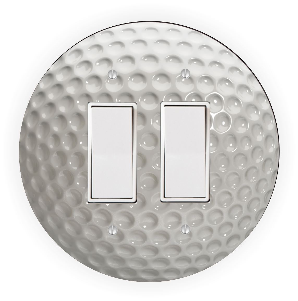 Sam Sandor - Golf Ball Design - Round Light Switch Plate Cover - Double Rocker