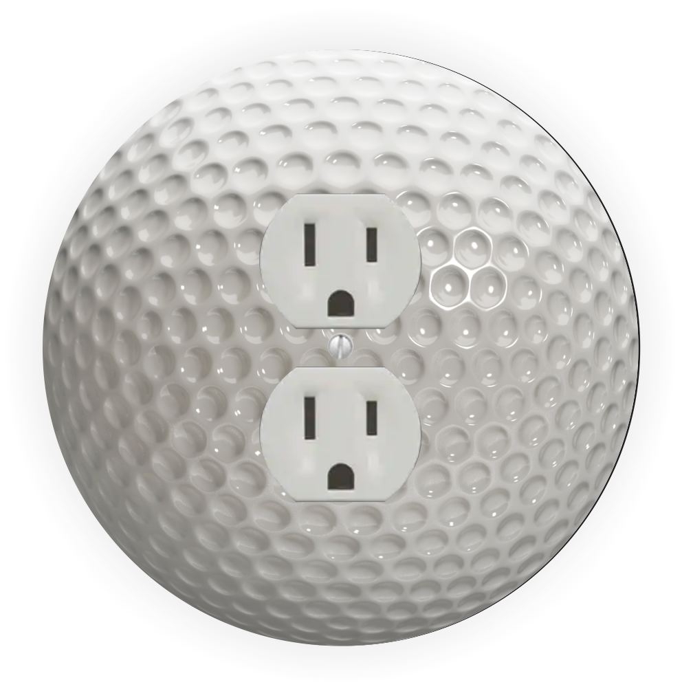 Sam Sandor - Golf Ball Design - Round Light Switch Plate Cover - Outlet Cover