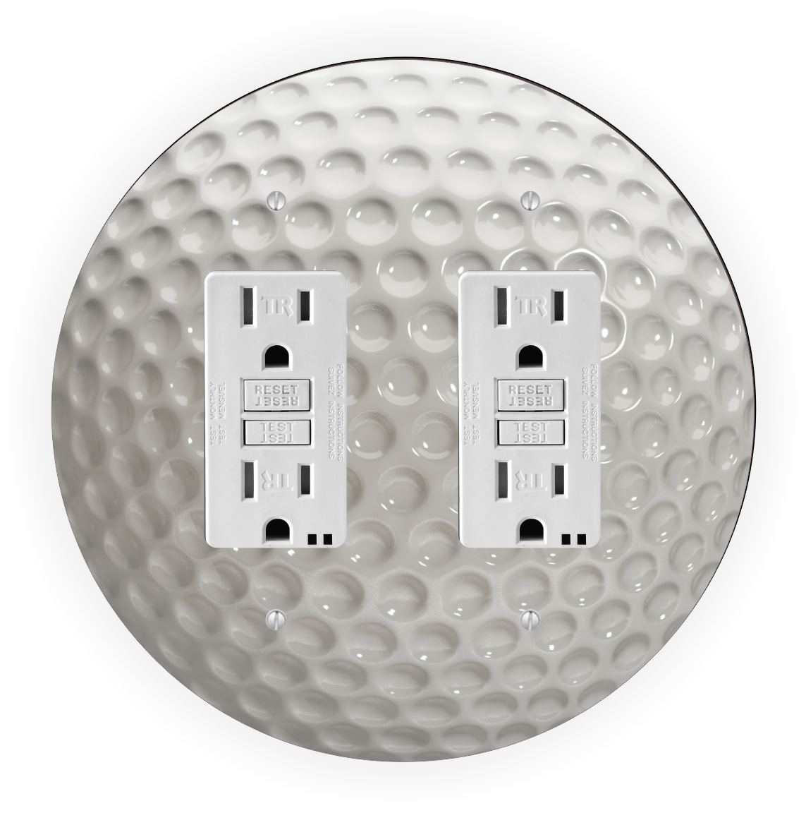 Sam Sandor - Golf Ball Design - Round Light Switch Plate Cover - Double GFI