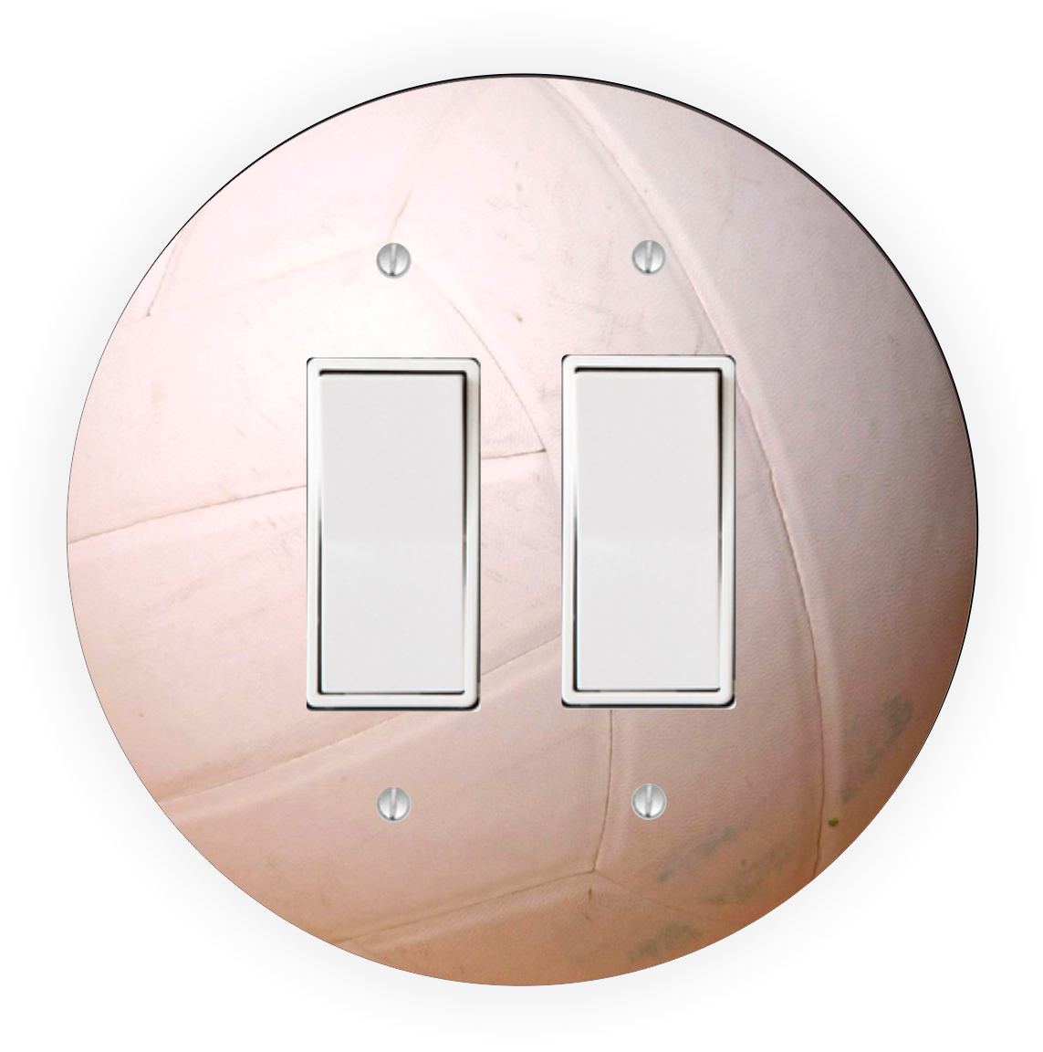 Sam Sandor - Soft Ball Design - Round Light Switch Plate Cover - Double Rocker