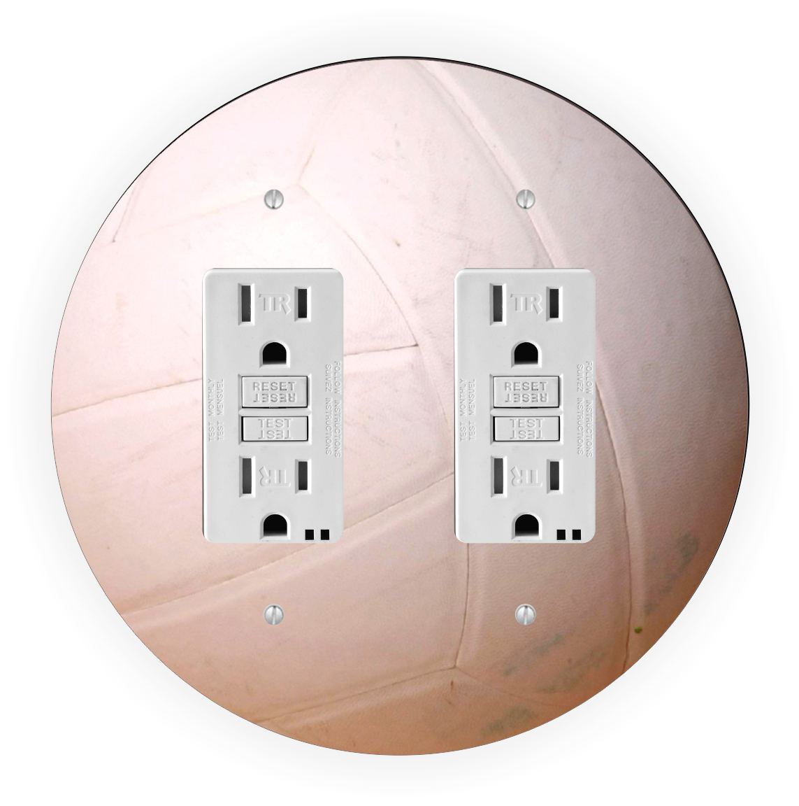 Sam Sandor - Soft Ball Design - Round Light Switch Plate Cover - Double GFI