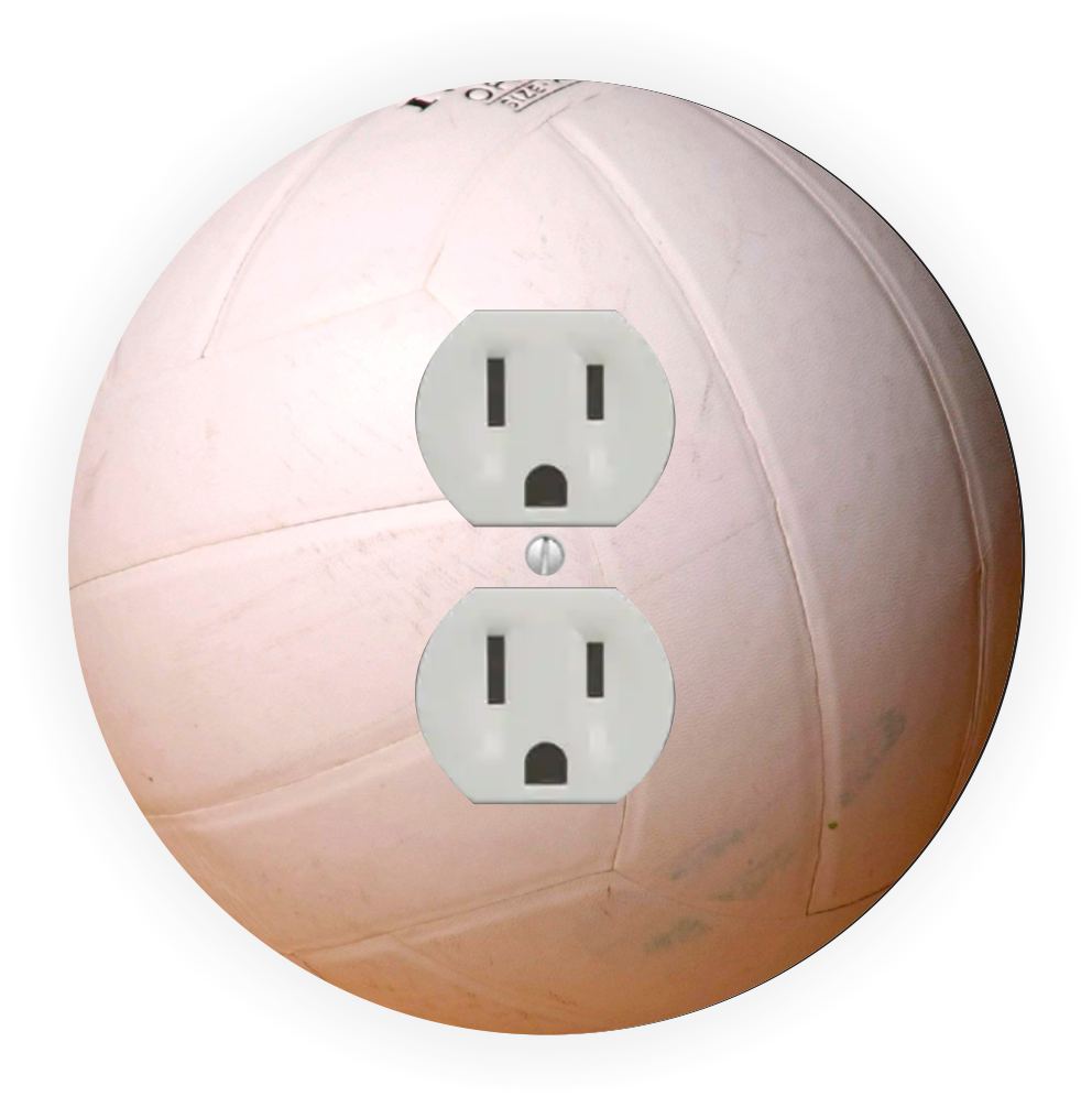 Sam Sandor - Soft Ball Design - Round Light Switch Plate Cover - Outlet Cover