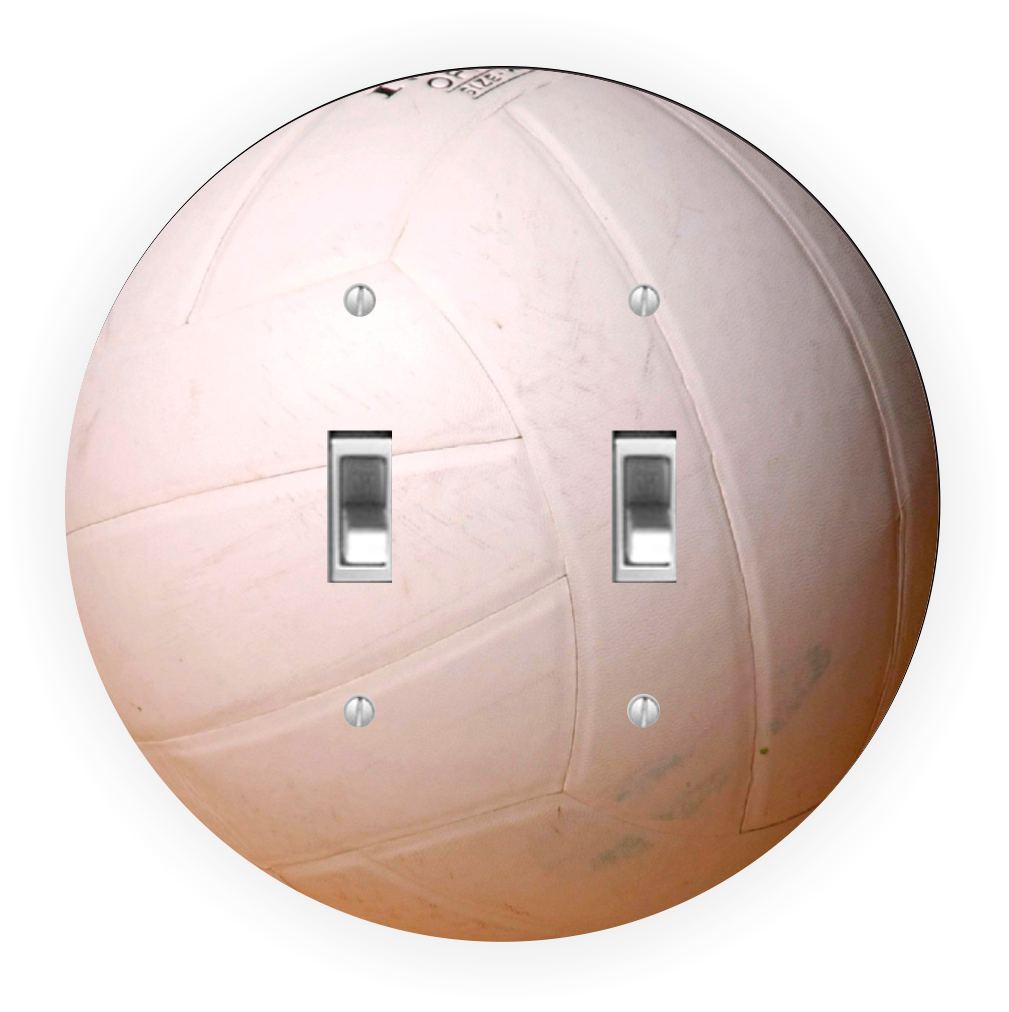 Sam Sandor - Soft Ball Design - Round Light Switch Plate Cover - Double Toggle