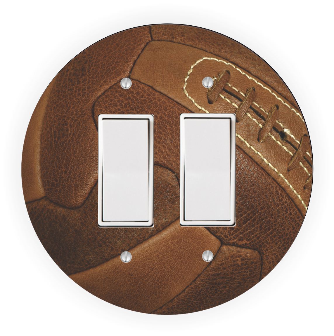 Sam Sandor - Hand Ball Design - Round Light Switch Plate Cover - Double Rocker