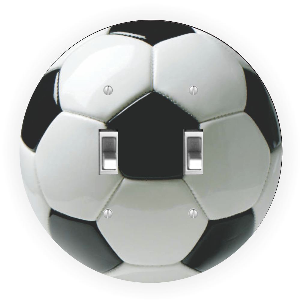 Sam Sandor - Soccer Ball Design - Round Light Switch Plate Cover - Double Toggle