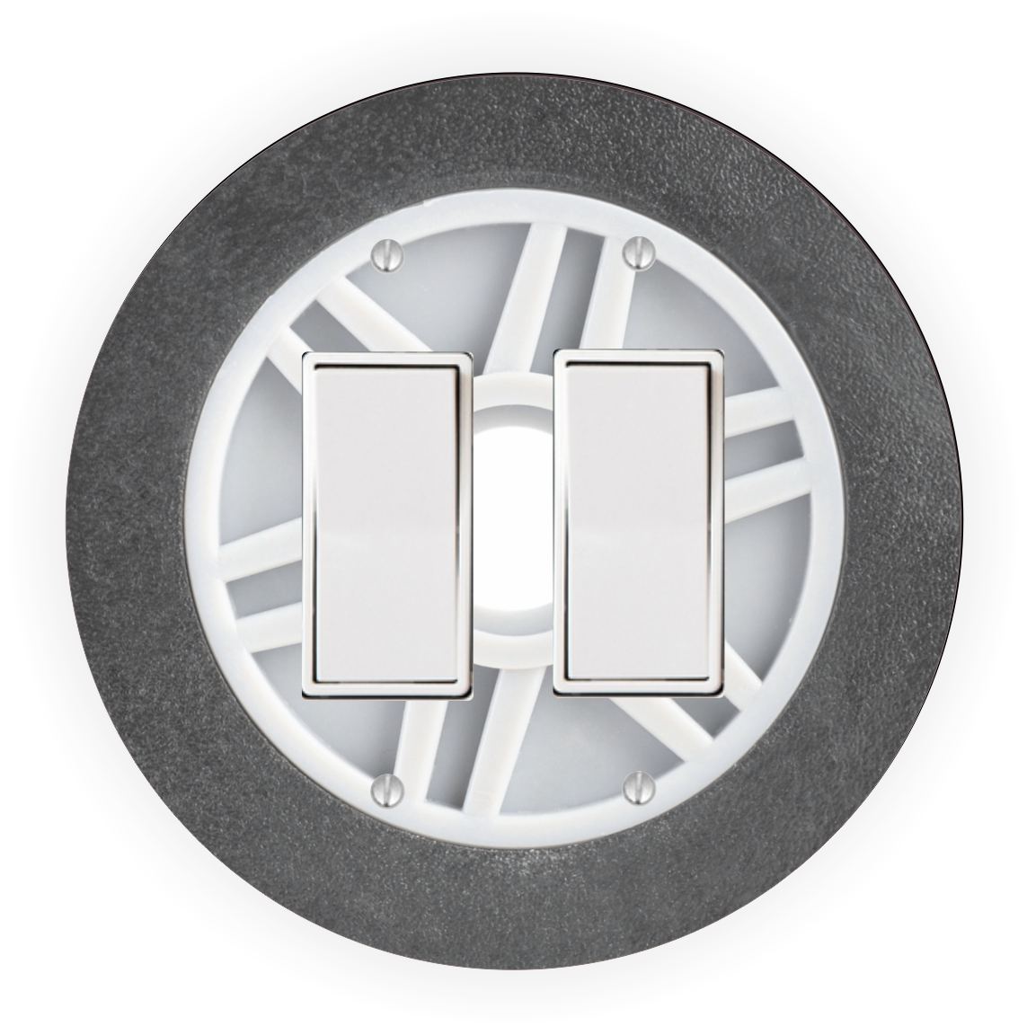 Sam Sandor - Car Tire Design - Round Light Switch Plate Cover - Double Rocker