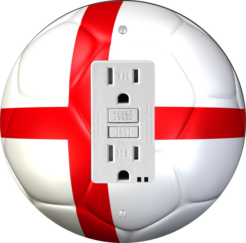 Sam Sandor - Sweden Flag Soccer Ball Design - Round Light Switch Plate Cover - GFI