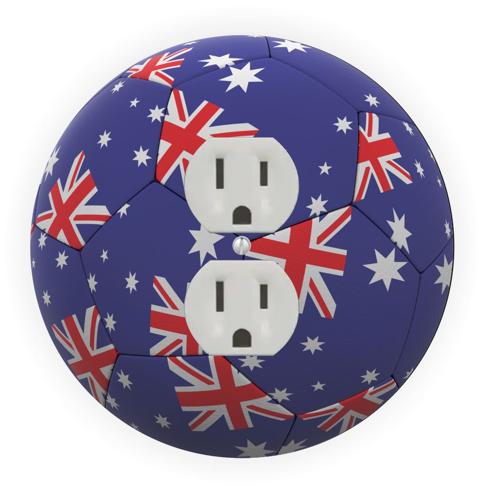 Sam Sandor - New Zealand Flag Soccer Ball Design - Round Light Switch Plate Cover - Outlet Cover