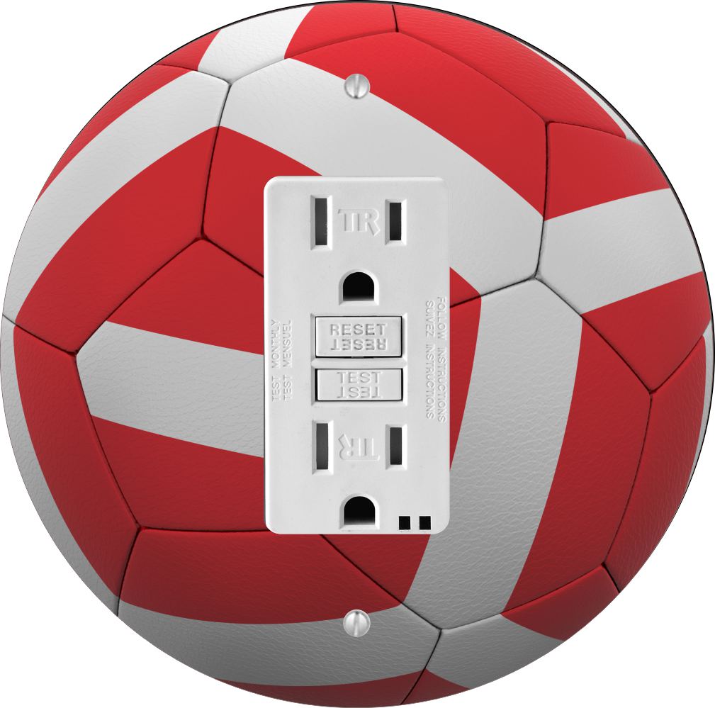 Sam Sandor - Austria Flag Soccer Ball Design - Round Light Switch Plate Cover - GFI