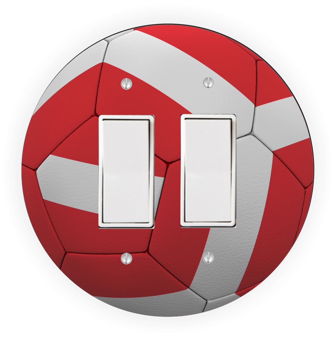 Sam Sandor - Austria Flag Soccer Ball Design - Round Light Switch Plate Cover - Double Rocker