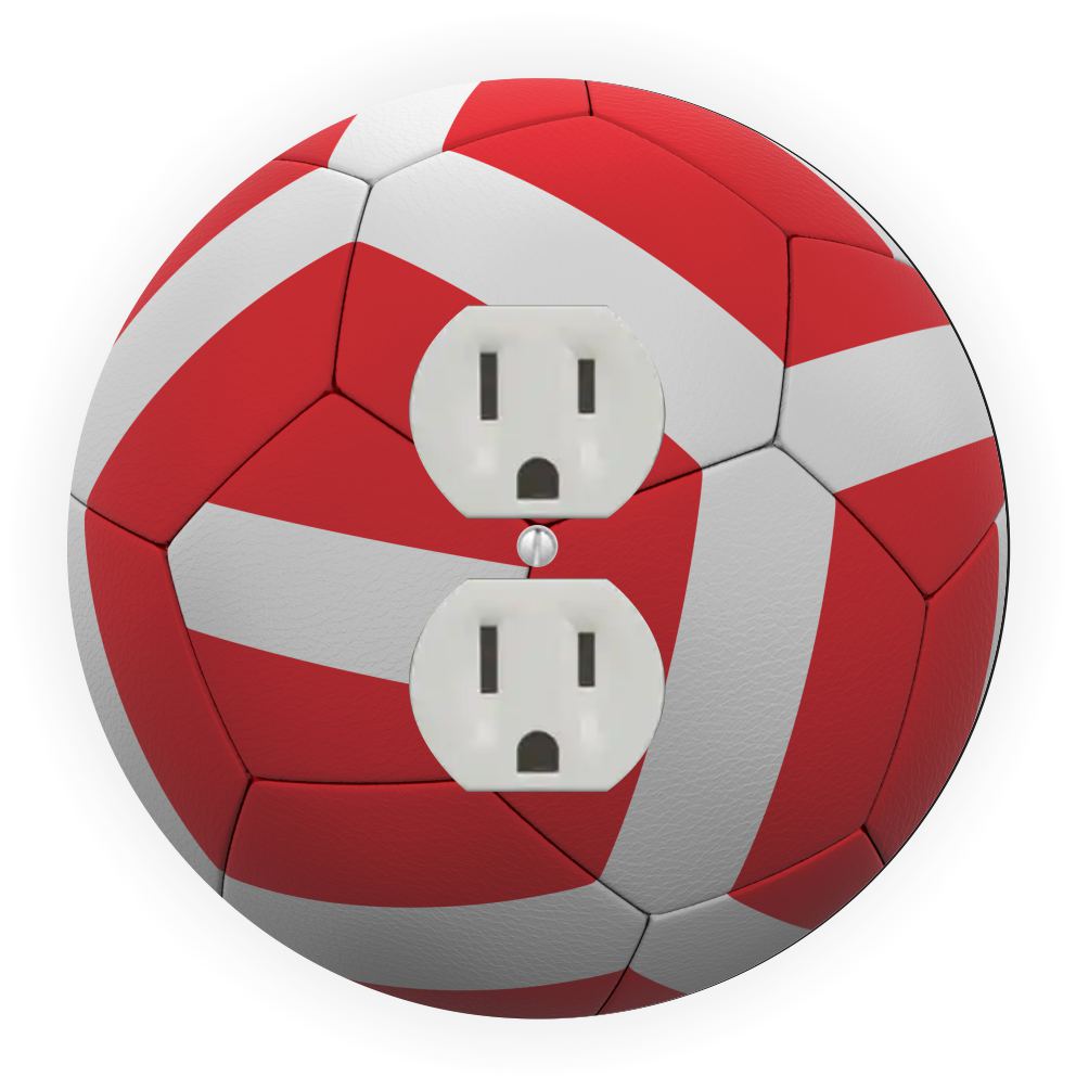 Sam Sandor - Austria Flag Soccer Ball Design - Round Light Switch Plate Cover - Outlet Cover