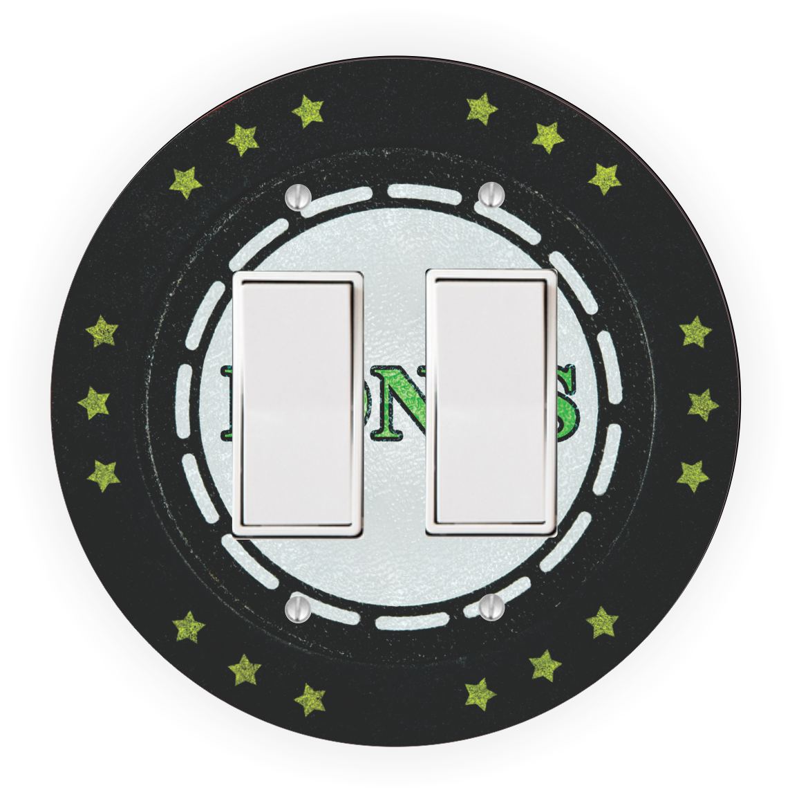 Sam Sandor - Bonus Poker Chip Design - Round Light Switch Plate Cover - Double Rocker