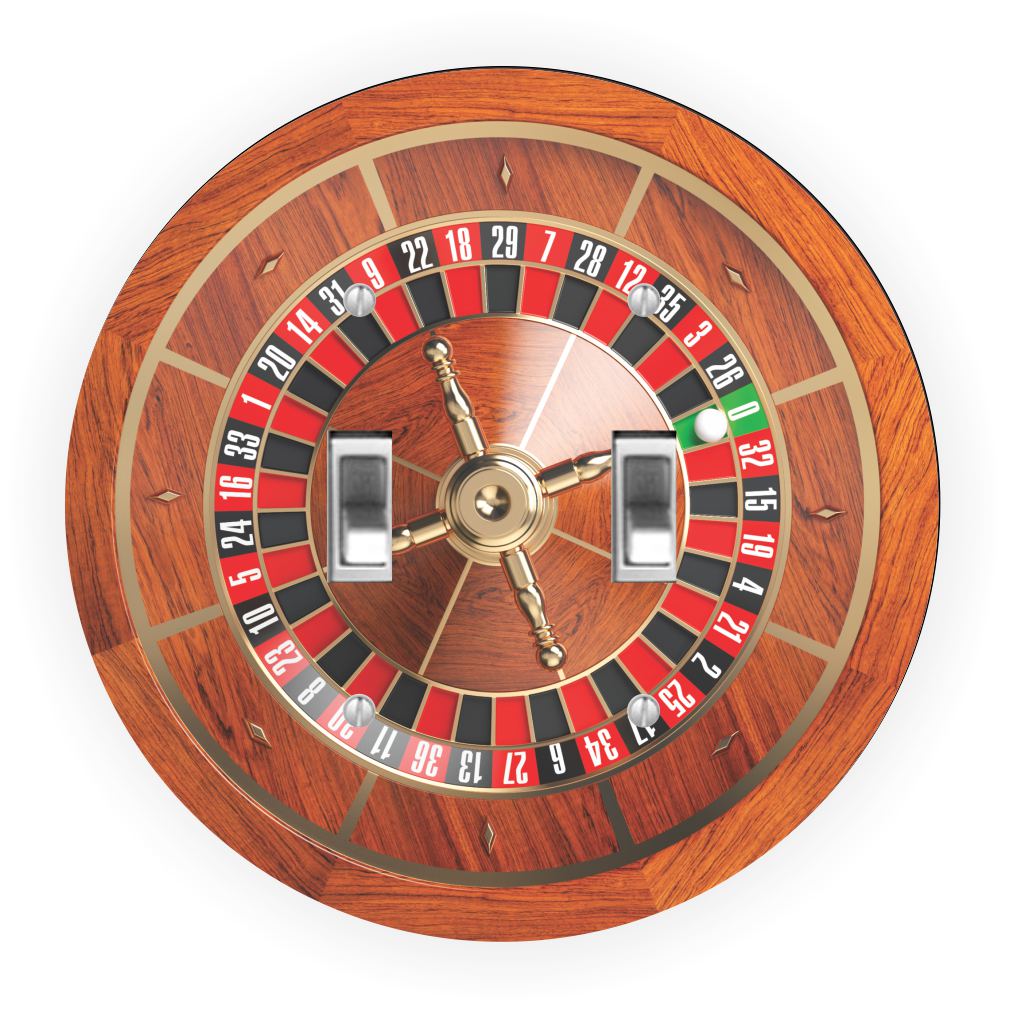 Sam Sandor - Roulette Wheel Design - Round Light Switch Plate Cover - Double Toggle