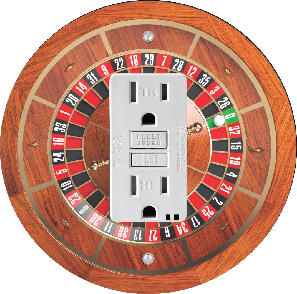 Sam Sandor - Roulette Wheel Design - Round Light Switch Plate Cover - GFI