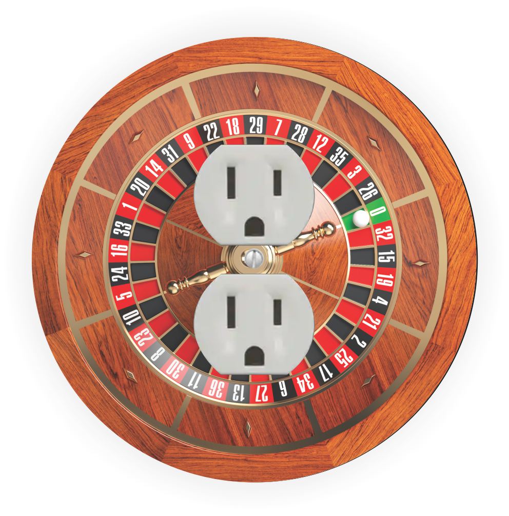 Sam Sandor - Roulette Wheel Design - Round Light Switch Plate Cover - Outlet Cover