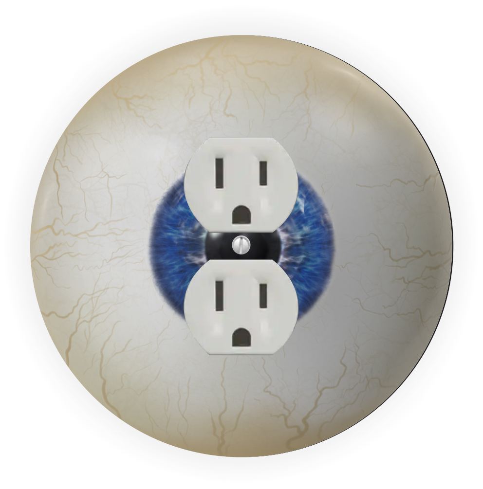 Sam Sandor - Eyeball Design - Round Light Switch Plate Cover - Outlet Cover