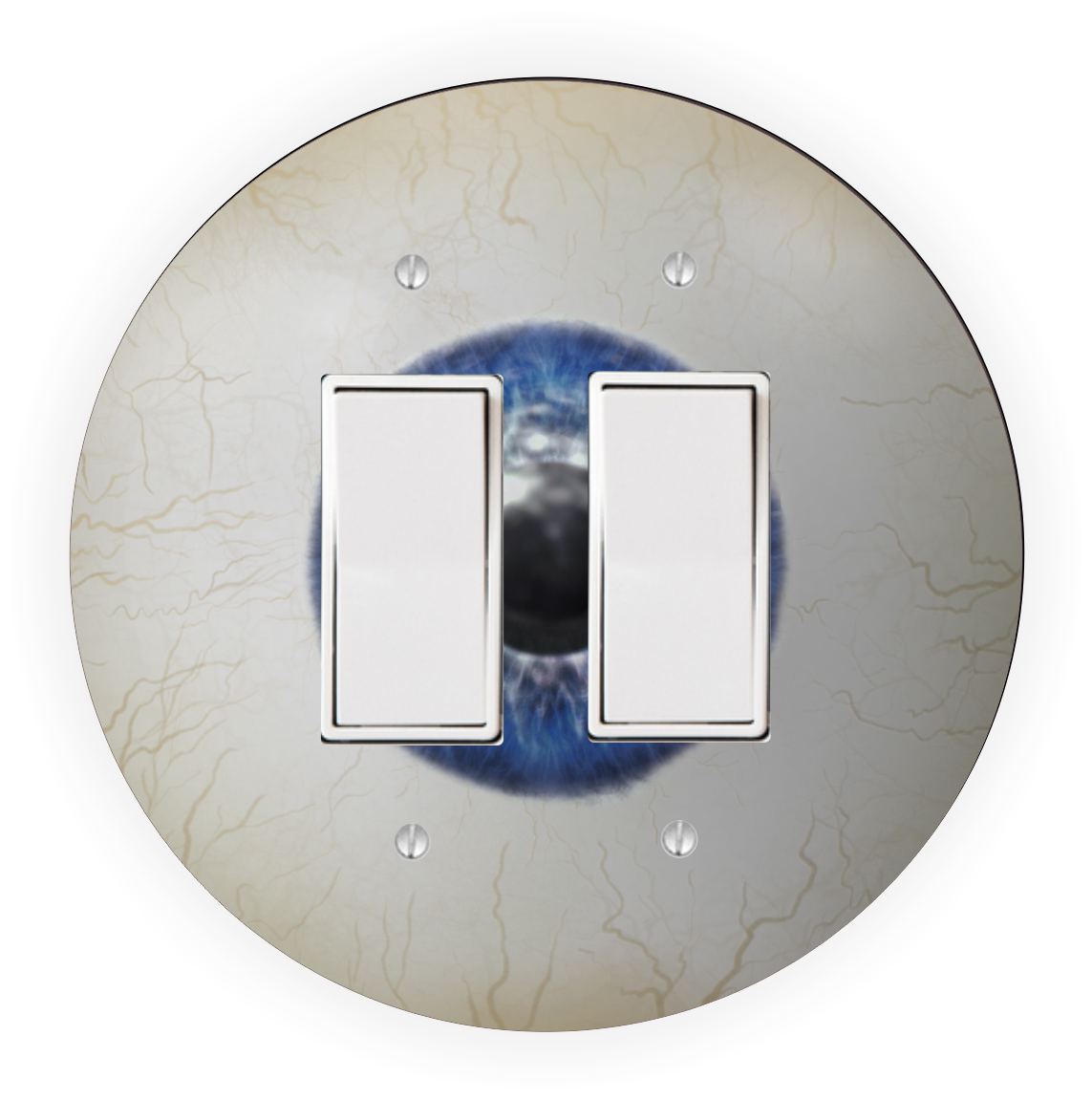 Sam Sandor - Eyeball Design - Round Light Switch Plate Cover - Double Rocker