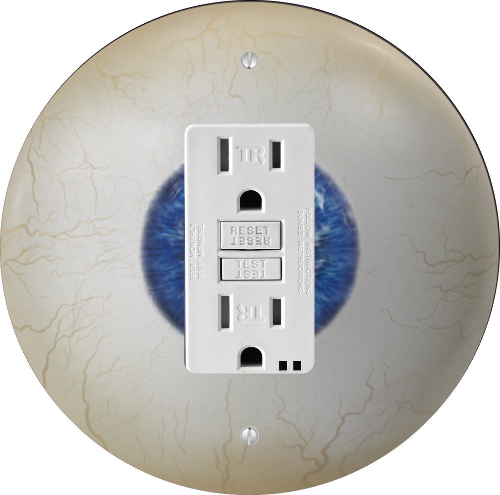 Sam Sandor - Eyeball Design - Round Light Switch Plate Cover - GFI