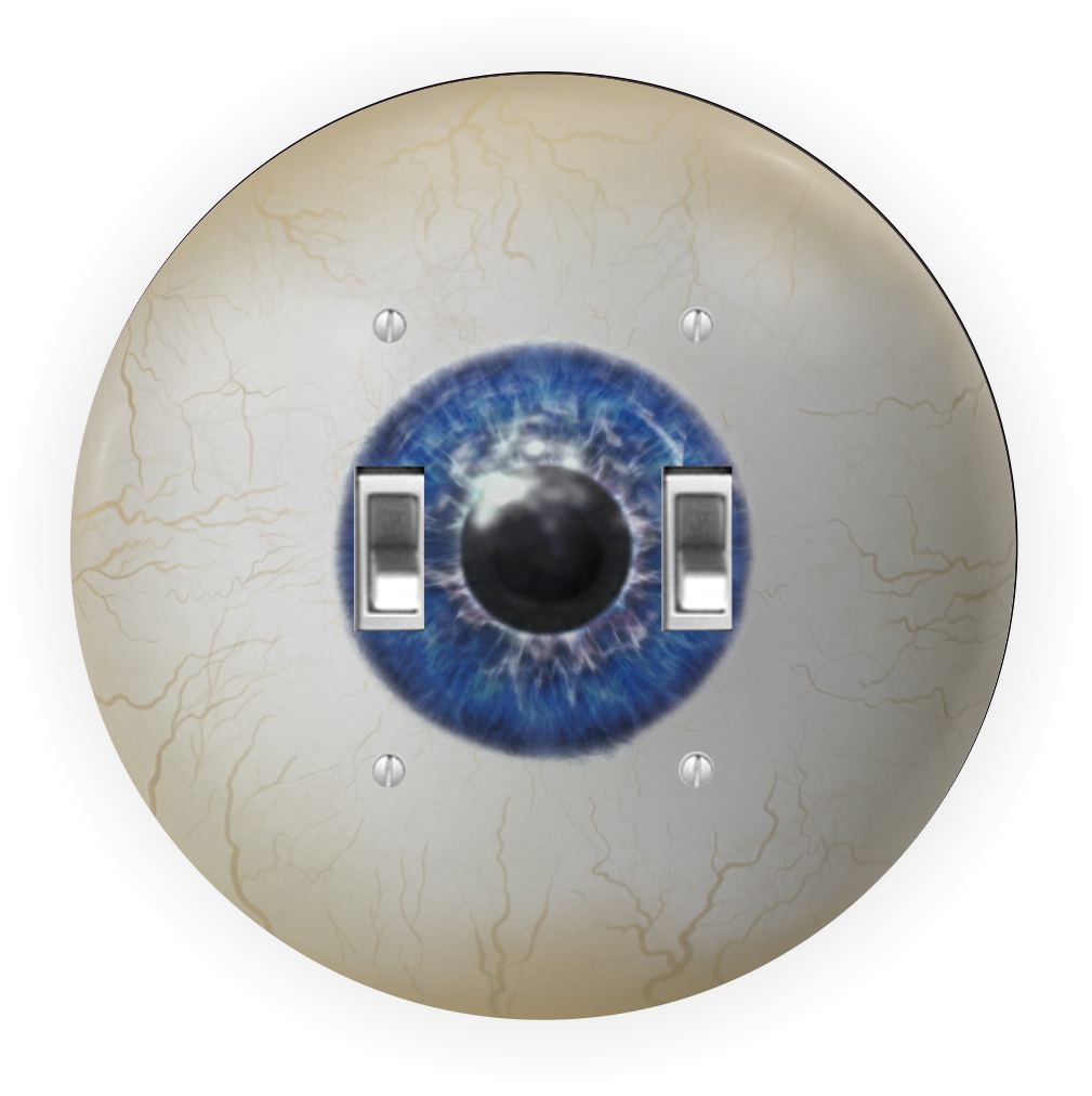 Sam Sandor - Eyeball Design - Round Light Switch Plate Cover - Double Toggle