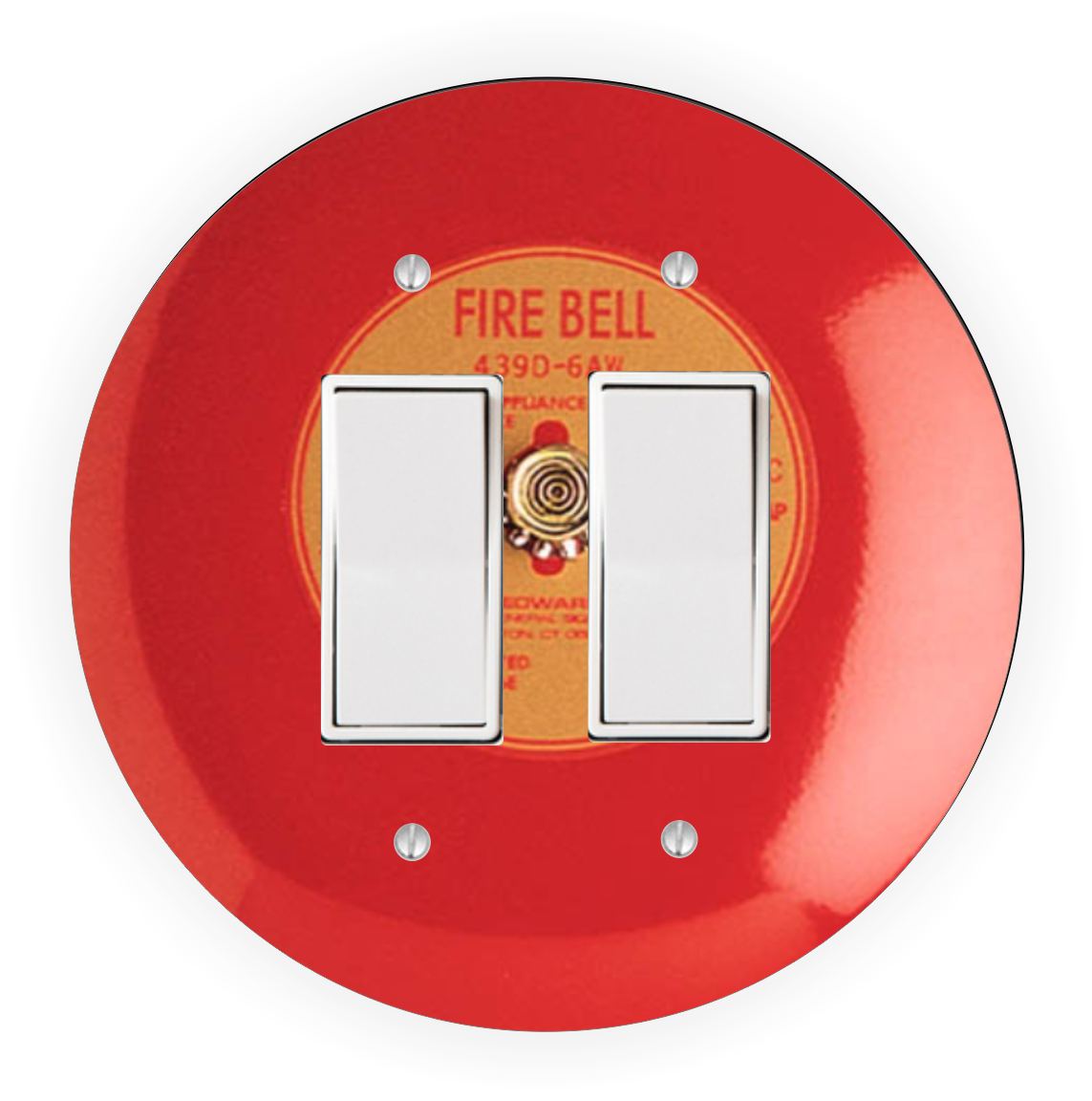 Sam Sandor - Fire Alarm Design - Round Light Switch Plate Cover - Double Rocker