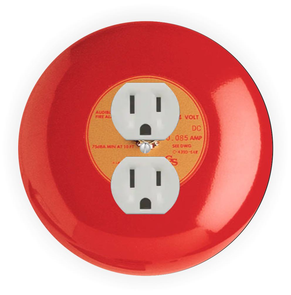 Sam Sandor - Fire Alarm Design - Round Light Switch Plate Cover - Outlet Cover