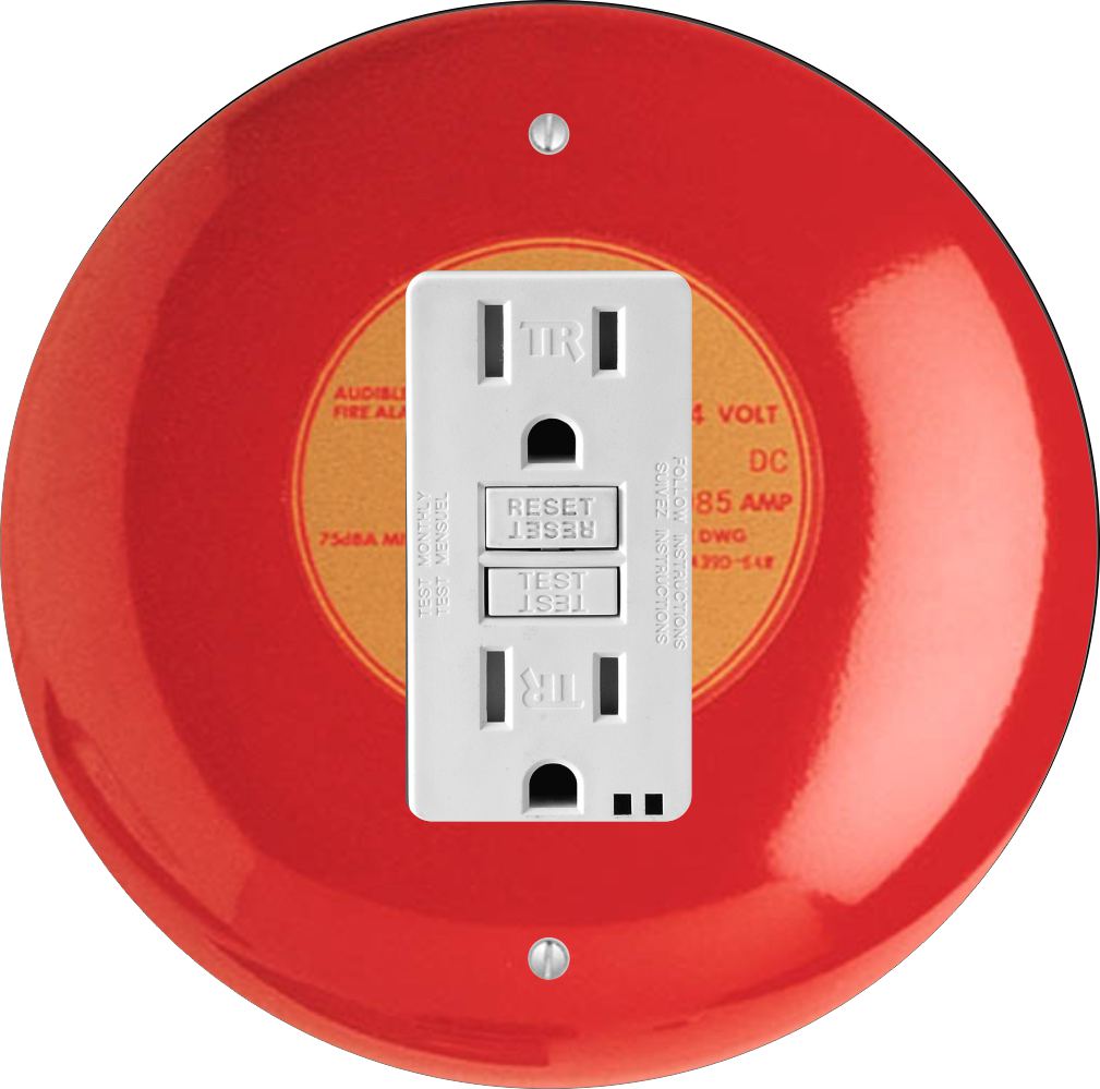 Sam Sandor - Fire Alarm Design - Round Light Switch Plate Cover - GFI