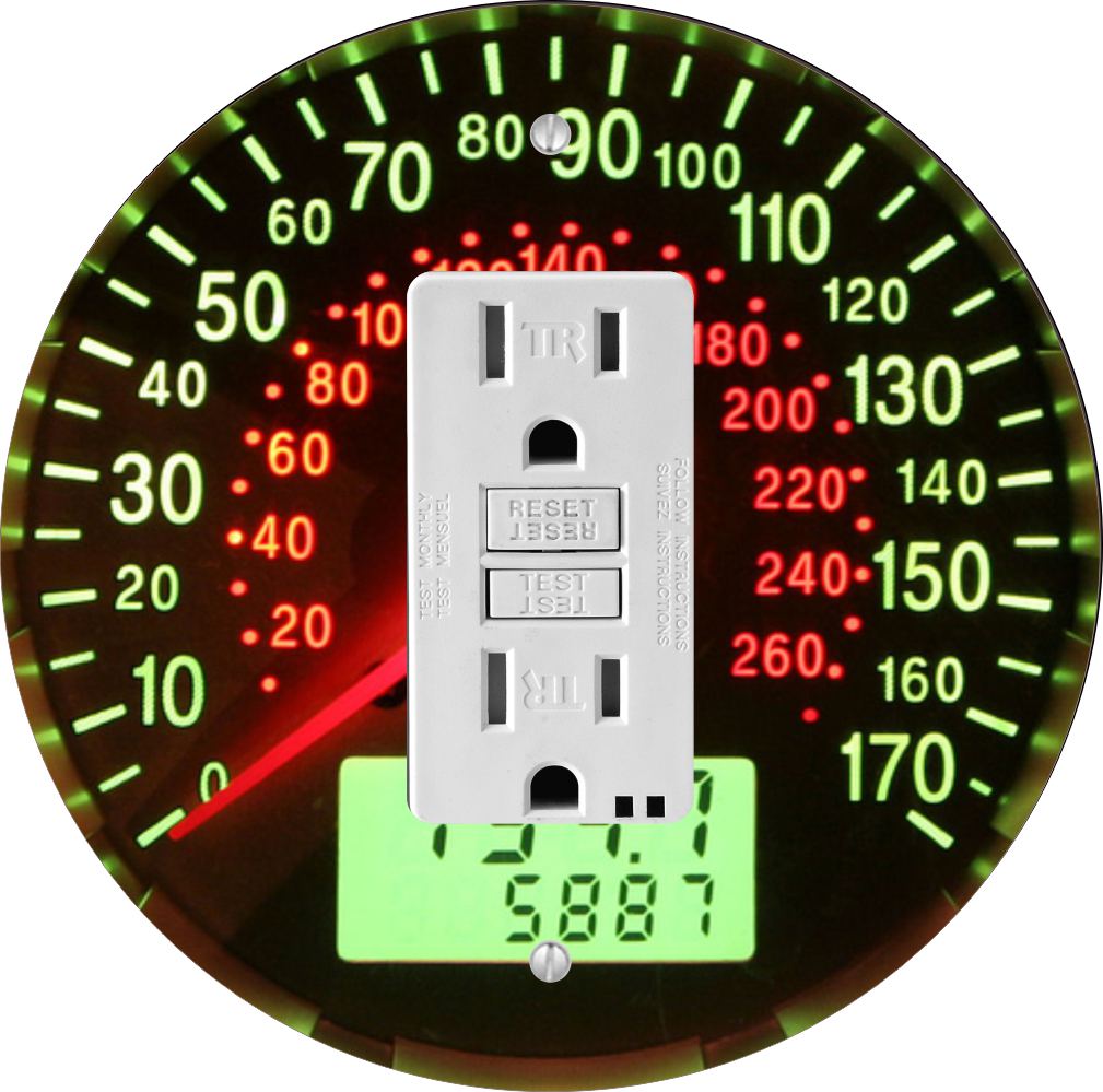 Sam Sandor - Speedometer Design - Round Light Switch Plate Cover - GFI