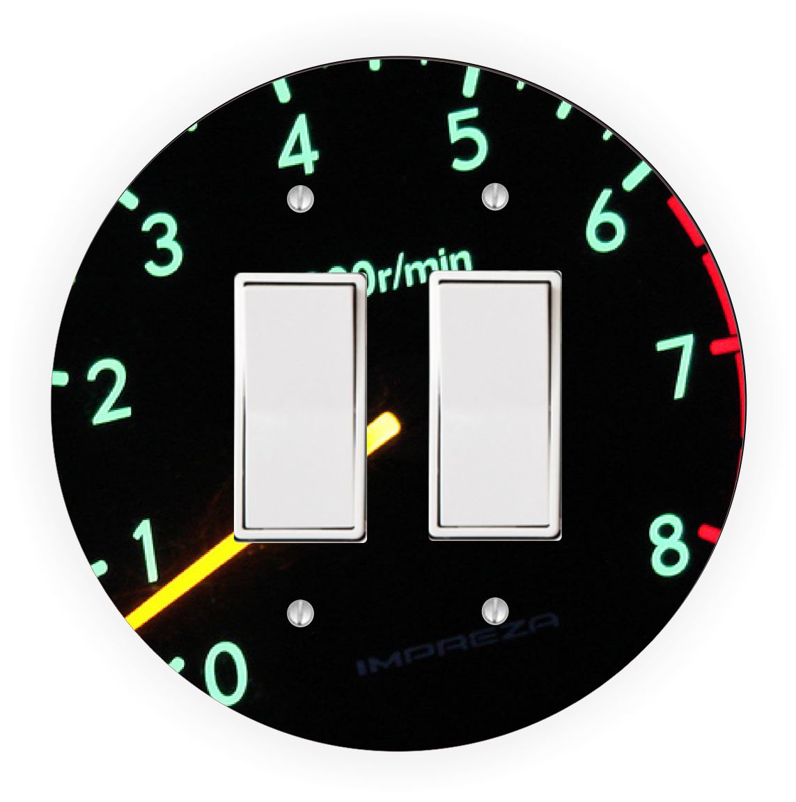 Sam Sandor - Speedometer x1000 Design - Round Light Switch Plate Cover - Single Rocker