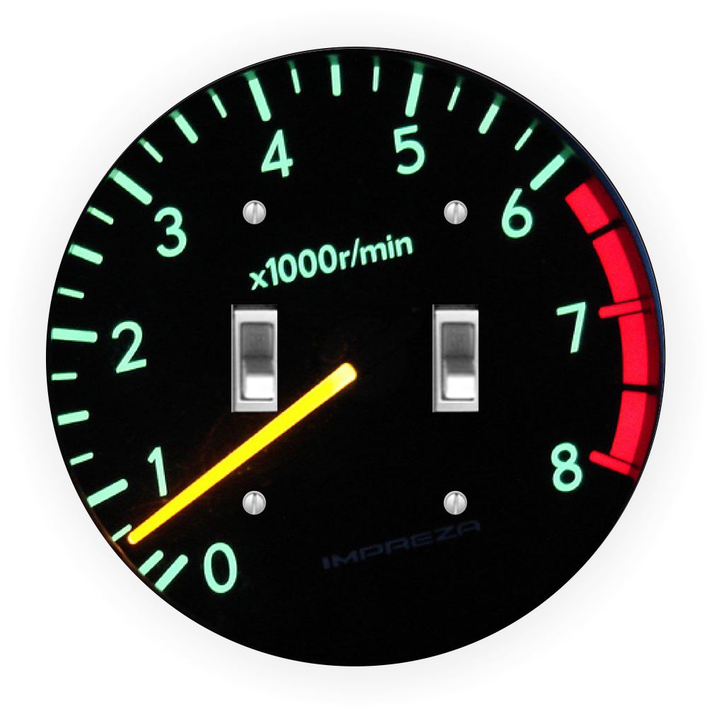 Sam Sandor - Speedometer x1000 Design - Round Light Switch Plate Cover - Double Toggle