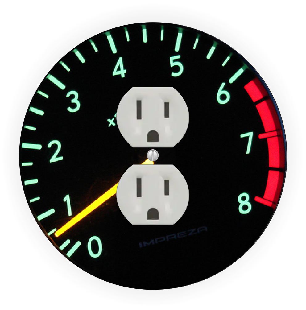 Sam Sandor - Speedometer x1000 Design - Round Light Switch Plate Cover - Outlet Cover