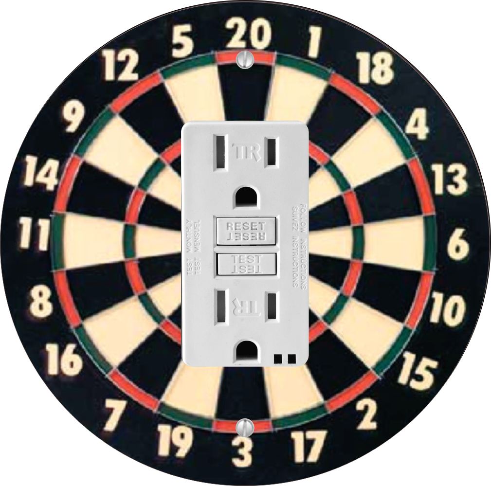 Sam Sandor - Dart Board Design - Round Light Switch Plate Cover - GFI