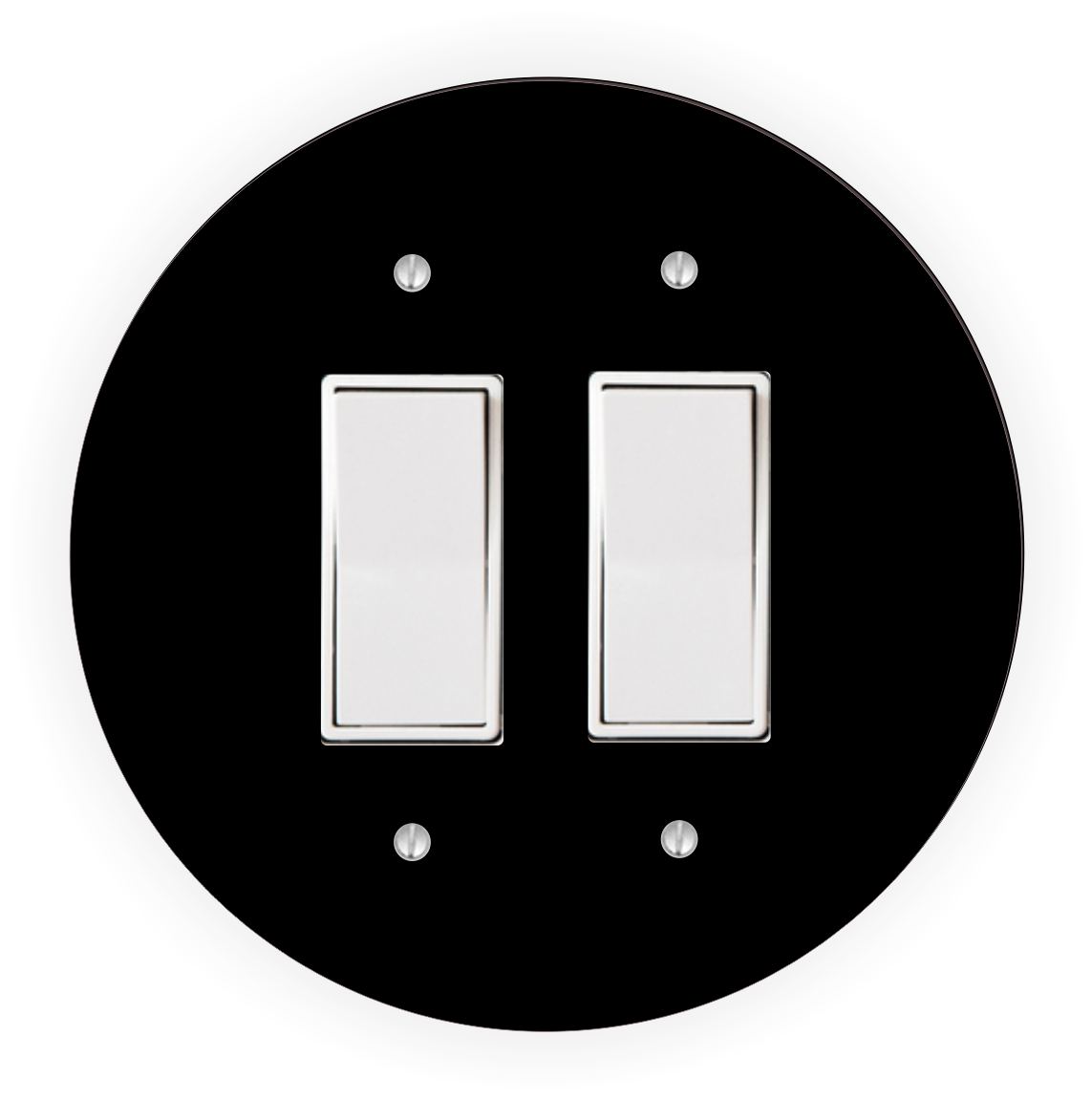 Sam Sandor - Black Design - Round Light Switch Plate Cover - Single Rocker