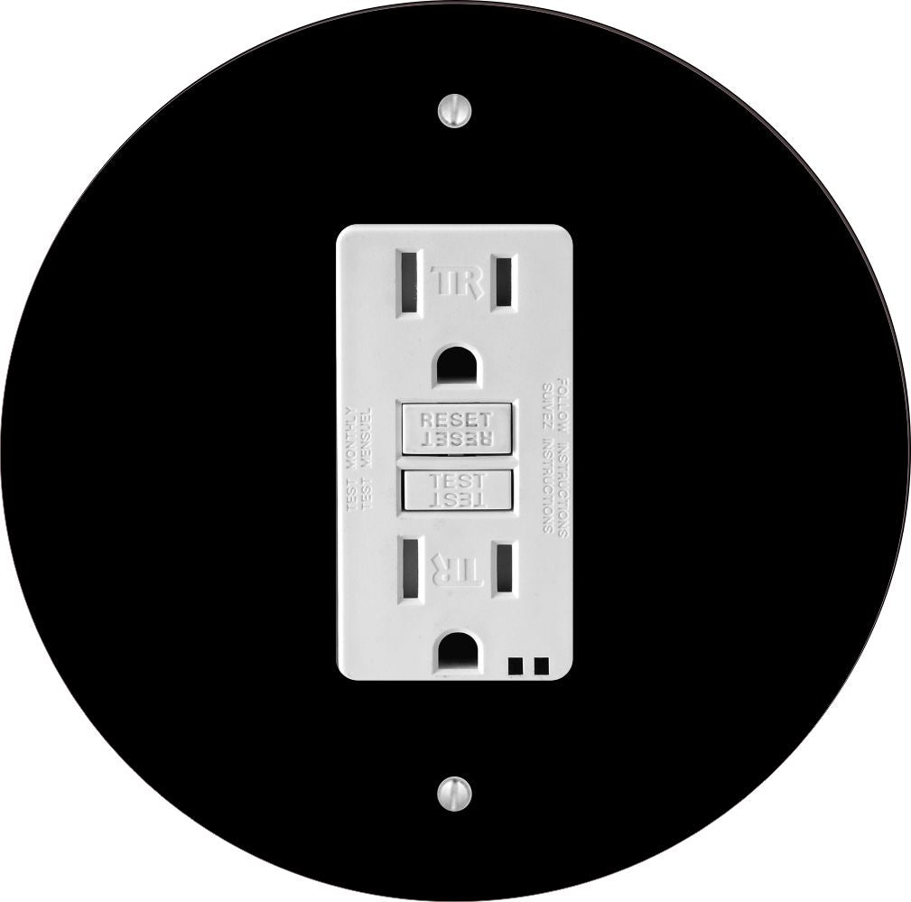 Sam Sandor - Black Design - Round Light Switch Plate Cover - GFI