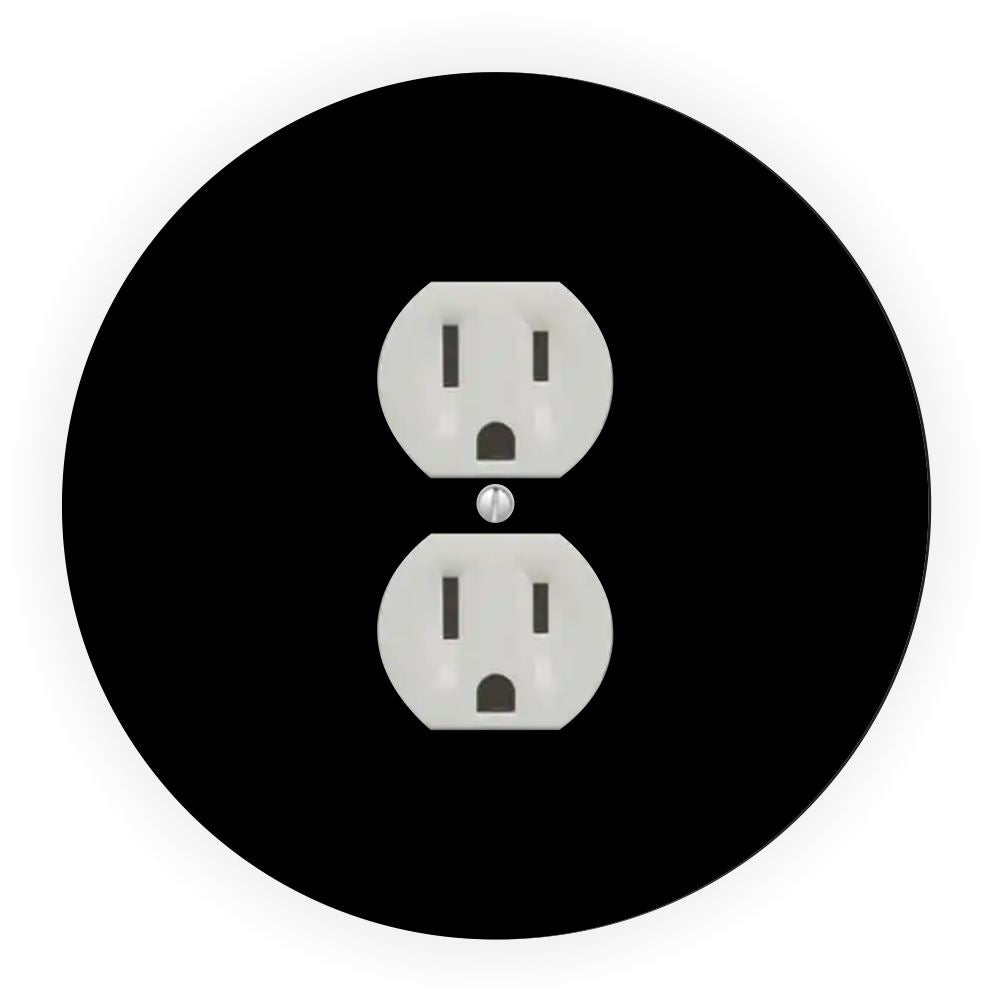 Sam Sandor - Black Design - Round Light Switch Plate Cover - Outlet Cover