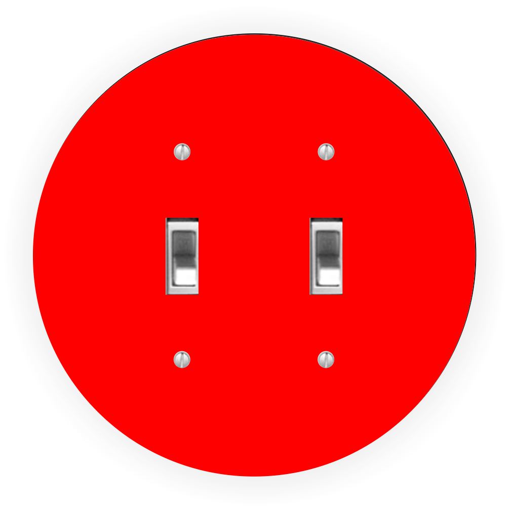 Sam Sandor - Red Design - Round Light Switch Plate Cover - Double Toggle