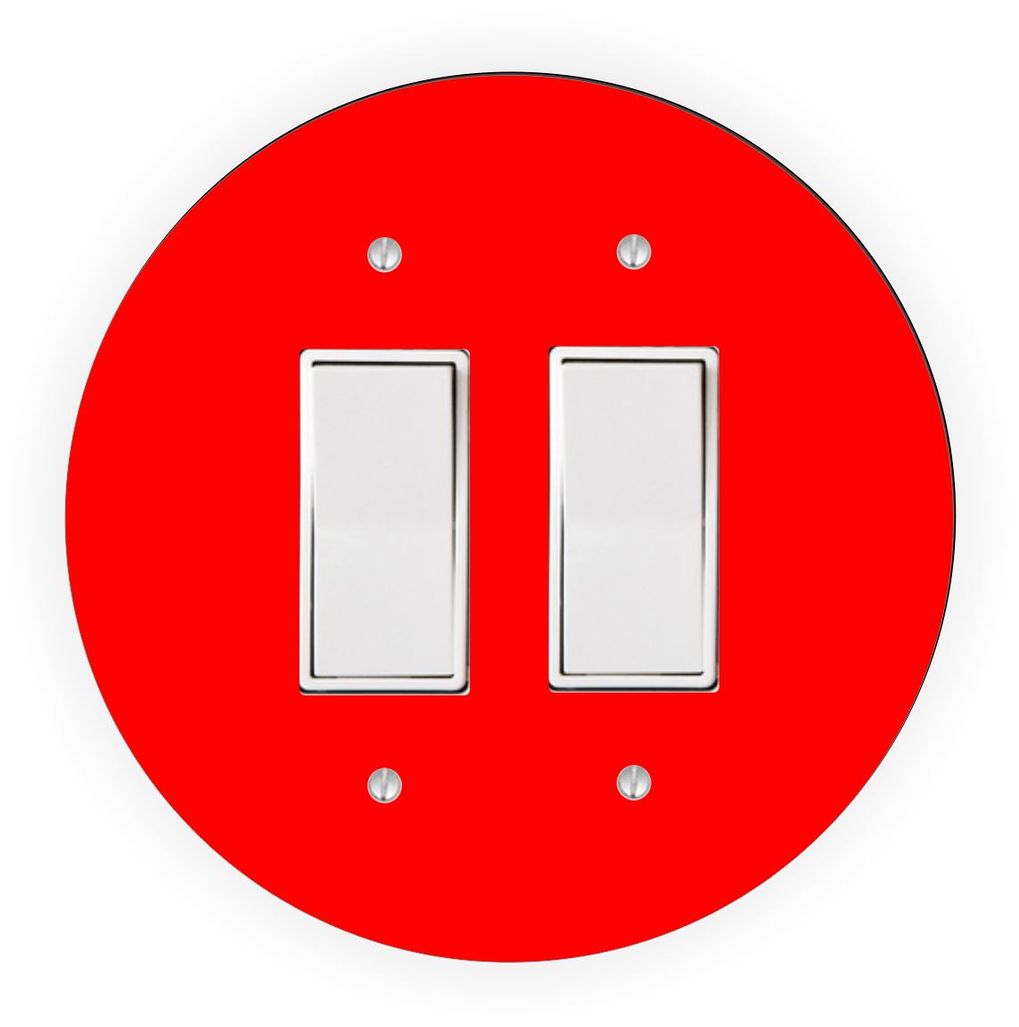 Sam Sandor - Red Design - Round Light Switch Plate Cover - Single Rocker