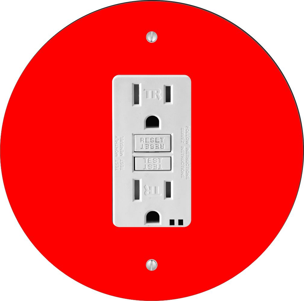 Sam Sandor - Red Design - Round Light Switch Plate Cover - GFI