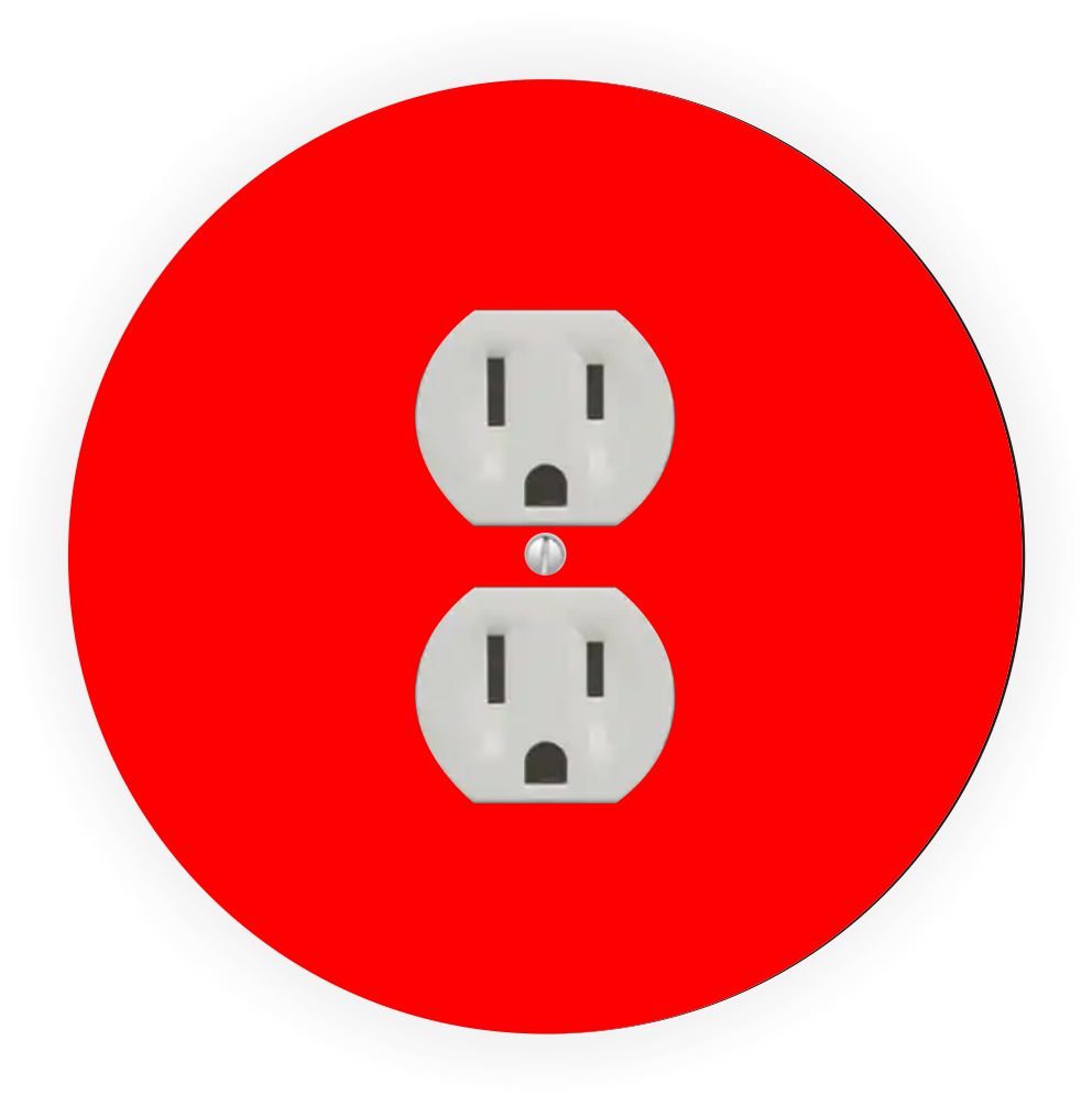 Sam Sandor - Red Design - Round Light Switch Plate Cover - Outlet Cover