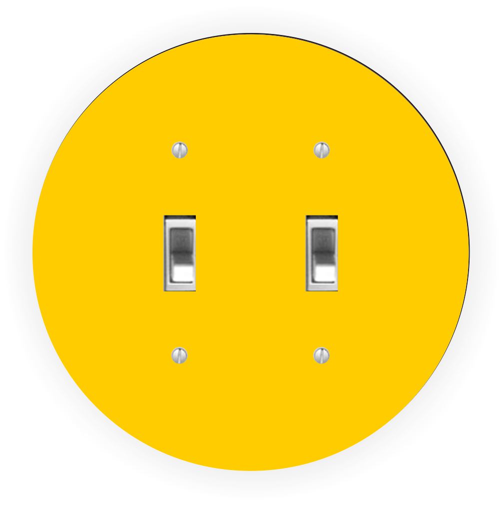 Sam Sandor - Yellow Design - Round Light Switch Plate Cover - Double Toggle