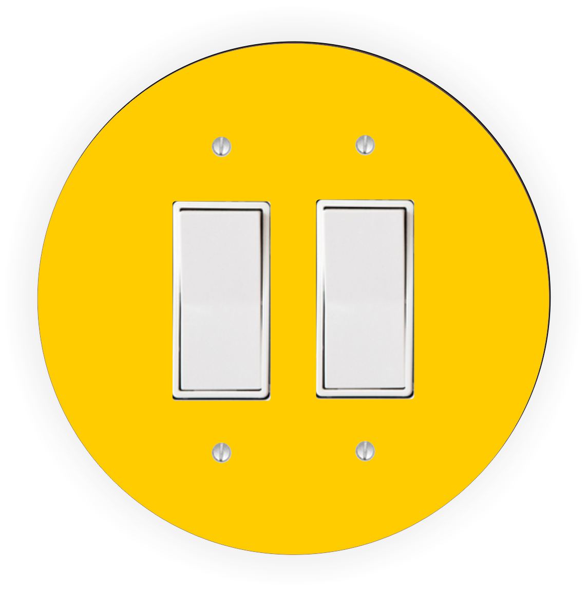 Sam Sandor - Yellow Design - Round Light Switch Plate Cover - Single Rocker