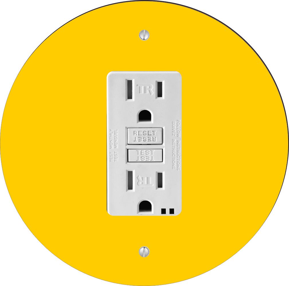 Sam Sandor - Yellow Design - Round Light Switch Plate Cover - GFI